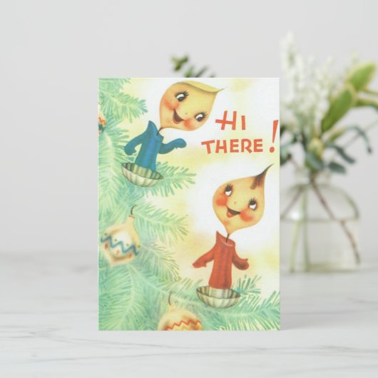 カウトビンテージクリスマスキャンドルことわざHi シーズンカード (スタンド正面)