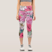 カウトピガーリーンク&グリーンフローライラストレーション カプリレギンス (正面)