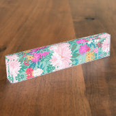 カウトピガーリーンク&ミントハンド絵を描フローラデザイン デスクネームプレート (側面)