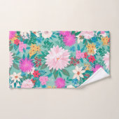 カウトピガーリーンク&ミントハンド絵を描フローラデザイン バスタオルセット (ハンドタオル)