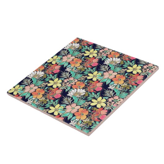 カウトピンガーリークフローラゴールデンストロークスデザイン タイル (側面)