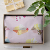 カウトピンクカップケーキパターン誕生日  薄葉紙 (ギフト)