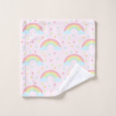 カウトピンクレインボースターズソフトパステルカラーかわいい バスタオルセット (ウォッシュタオル)