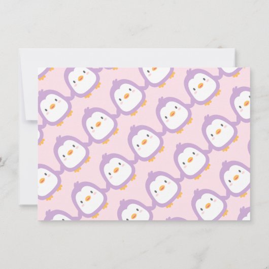 カウトファミリーペンギンベビーシャワー招待状 招待状 (裏面)