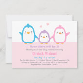 カウトファミリーペンギンベビーシャワー招待状 招待状 (正面)