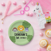 カウトファースト誕生日ジャングルサファリアニマルテーマ ペーパープレート (パーティー)