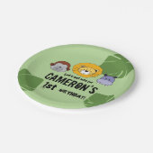 カウトファースト誕生日ジャングルサファリアニマルテーマ ペーパープレート (アングル)