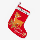 カウトフェスティバルベビートナカイ スモールクリスマスストッキング (正面 (吊り時))