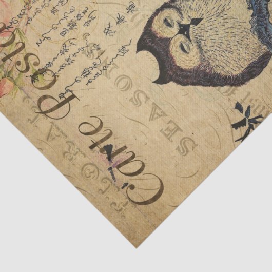 カウトフクロウピンクローフランスのズエフェメラデコパージュティス 薄葉紙 (詳細)