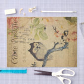 カウトフクロウピンクローフランスのズエフェメラデコパージュティス 薄葉紙 (クラフト)