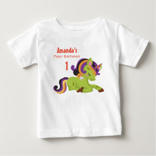 カウトフランケンシュタインユニコーンハロウィン誕生日 ベビーTシャツ
