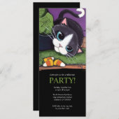 カウトブラックキャットハローウィンパーティ招待状 招待状 (正面/裏面)