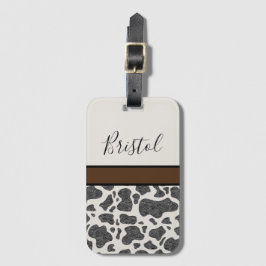 カウトブラックコースポットズアニマルプリントパーソナライズされた ラゲッジタグ