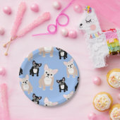 カウトブルドッフランスのグフランスお誕生日ケーキ ペーパープレート (パーティー)