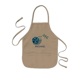 カウトブルーカタツムリ&トンボガーデン 子供用エプロン