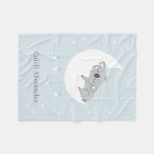 カウトブルーコアラスリーピングオンアムーンベビーブランケット フリースブランケット (正面(横))