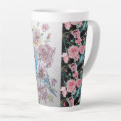 カウトブルーブジー&バラスウォーターカラーラテマグ カフェラテマグ (右アングル)