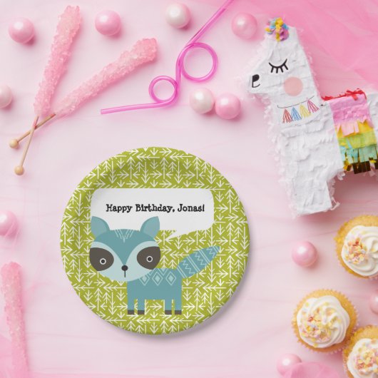 カウトブルーラクーンパーソナライズされたパーティープレート ペーパープレート (パーティー)