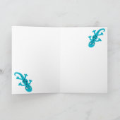 カウトブルーリザードゲッコオンブルーハッピーバースデー カード (内部)