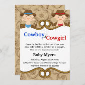 カウトブルー&レッドカントリージェンダーリビール招待状 招待状 (正面/裏面)