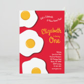 カウトブレックファーストブルンチキッズ1stバースデーパーティーエッグ 招待状 (スタンド正面)