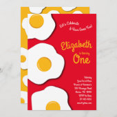 カウトブレックファーストブルンチキッズ1stバースデーパーティーエッグ 招待状 (正面/裏面)