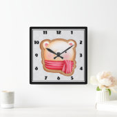 カウトベア顔レッドスカーフ&ロージーチークスクリスマス スクエア壁時計 (ホーム)