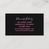 カウトベイカーピンクグリッタージンジャーブレッドシェフベーキング 名刺 (裏面)