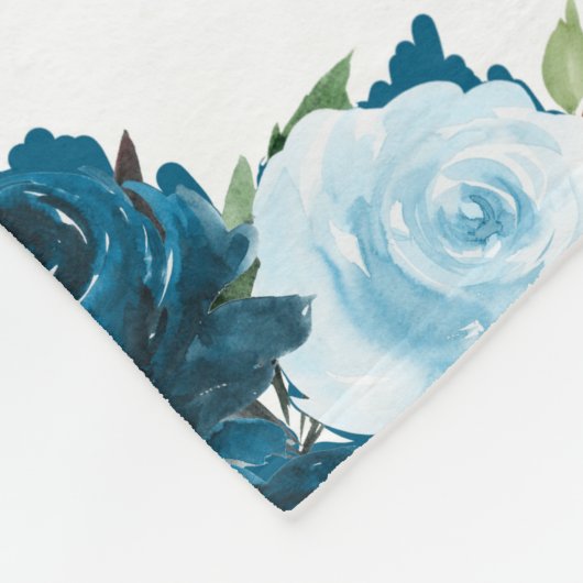 カウトベビーエレファント男の赤ちゃんネービー&クリーム  フリースブランケット (角)