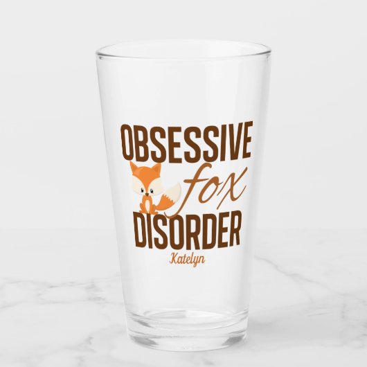 カウトベビーキツネ取り付けブラウン動物愛好家 タンブラーグラス (正面)