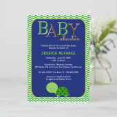 カウトベビータートル男の赤ちゃんベビーシャワー 招待状 (スタンド正面)