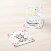 カウトベビーヒポタムス紙コースター スクエアペーパーコースター (インサイチュ)