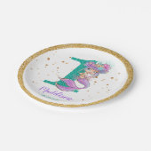 カウトベビーマーメイド第1誕生日紙プレート ペーパープレート (アングル)