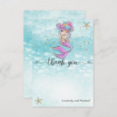 カウトベビーマーメイド誕生日 |ベビーシャワー サンキューカード (正面/裏面)