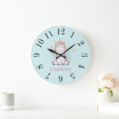 カウトベビーユニコパーソナライズされたーン大ティール(緑がかった色)時計 ラージ壁時計 (ホーム)