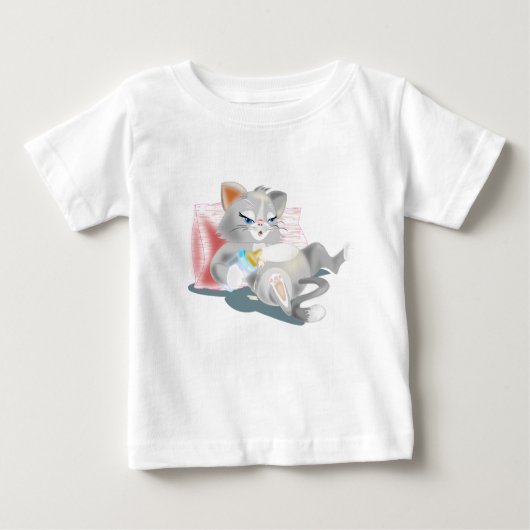 カウトベビー子猫 ベビーTシャツ (正面)
