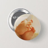 カウトベビー足リトルベビー足包まれた毛布 缶バッジ (正面&裏面)