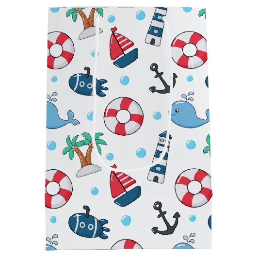 カウトホエール航海のカスタム ミディアムペーパーバッグ (裏面)