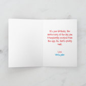 カウトホワイトおもしろいチキンアンドケーキユーモア誕生日 カード (内部)