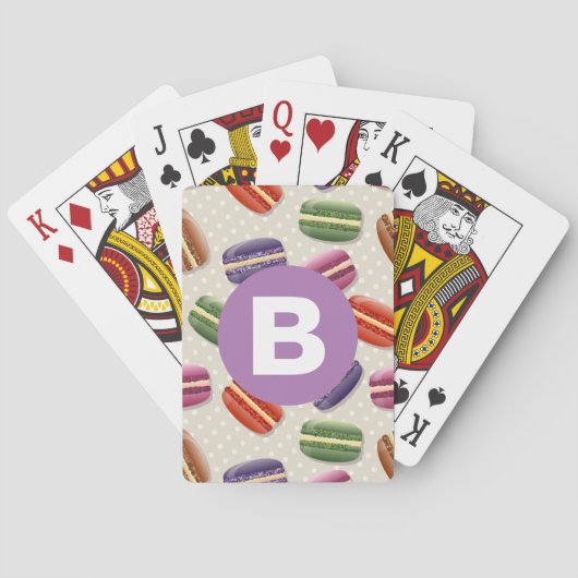 カウトマカルーン柄のドティ薄紫モノグラム トランプ (裏面)