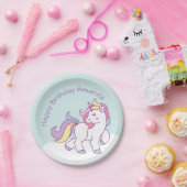 カウトマジカルユニコーンパステルベビーシャワー誕生日 ペーパープレート (パーティー)