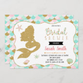 カウトマーメイドブライダルシャワーパーティの招待状 招待状 (正面/裏面)