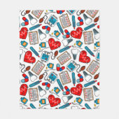 カウトメディカルナースドクターテーマ混合パターン  フリースブランケット (正面)