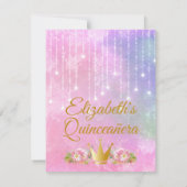 カウトユニコーン顔ピンクフラワーズキンセニェラ 出欠カード (裏面)