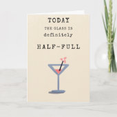 カウトユーモアピンクカクテルグラスシンプル誕生日 カード (正面)