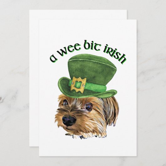 カウトヨークシャーテリアヨークシャーテリアセントパトリックデイ  サンキューカード (正面/裏面)