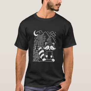 カウトラクーンキャンピングウィズフォレストアンドマウンテンズハイク Tシャツ