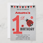 カウトラディバグファースト誕生日招待状 招待状 (正面)