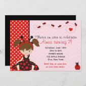 カウトラディバードラディバグガールデザイン 招待状 (正面/裏面)