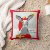 カウトラビットクリスマスホリデーデコール クッション (ブランケット)